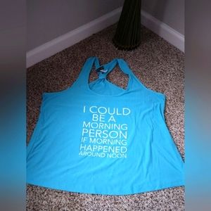 Not A Morning Person Blue Cross Back Athletic Top Sz. 3x